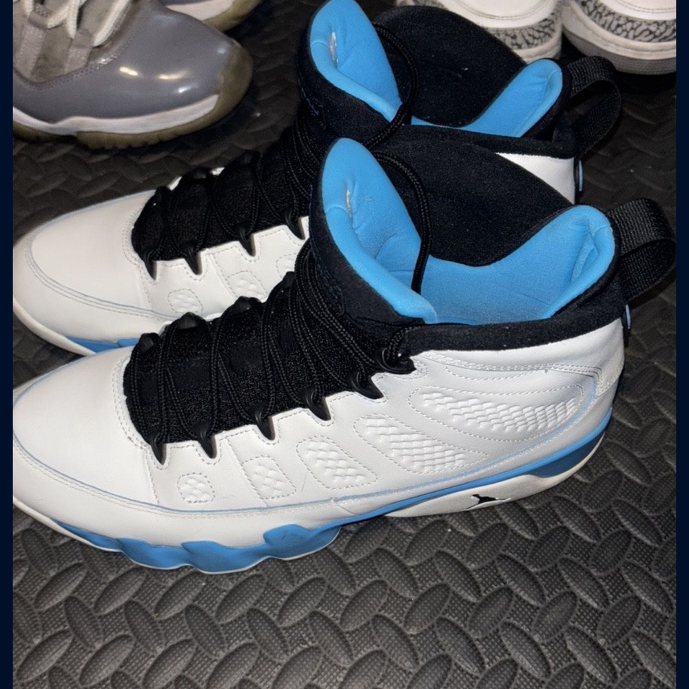 Jordan 9 powder blue White and Blue Sneakers